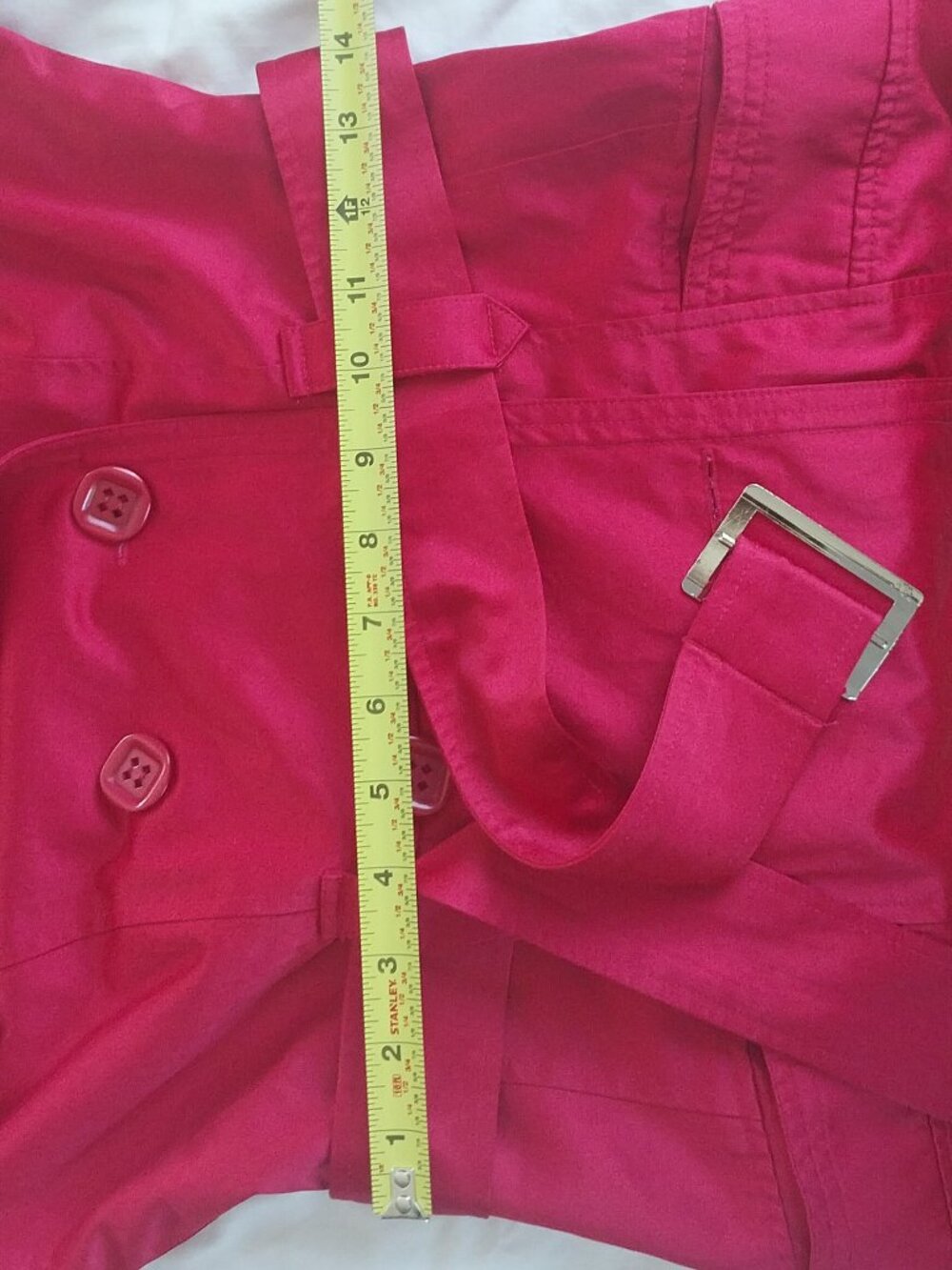 Stunning Red Raspberry Trench Coat - Picture 8 of 8